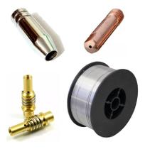 Kit MIG 15AK - 1 Bocal 9,5mm - 1 Bico de Contato 0,8mm - 1 Porta-Bico - 1 Arame 0,8mm 1kg V8-BRASIL