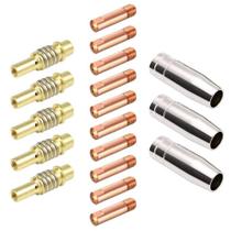 Kit Mig 15ak - 10 Bico De Contato 0,8mm + 3 Bocal 12mm + 5 Porta Bico (Difusor) Kit Mig 15ak - 10 Bico De Contato 0,8mm + 3 Bocal 12mm + 5 Porta Bico (Difusor)
