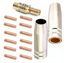 Kit Mig 15ak - 10 Bicos 0,8mm / 2 Bocais 12mm / 1 Difusor Kit Mig 15ak - 10 Bicos 0,8mm / 2 Bocais 12mm / 1 Difusor