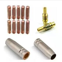 Kit Mig 15ak - 10 Bicos De Contato 0,6mm + 2 Bocal 12mm + 2 Porta Bico Difusor Kit Mig 15ak - 10 Bicos De Contato 0,6mm + 2 Bocal 12mm + 2 Porta Bico Difusor