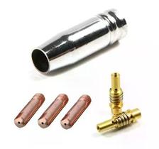 Kit Mig 15ak - 10 Bicos De Contato 0,8mm + 3 Bocal 9,5mm + 3 Porta Bico (Difusor) Kit Mig 15ak - 10 Bicos De Contato 0,8mm + 3 Bocal 9,5mm + 3 Porta Bico (Difusor)