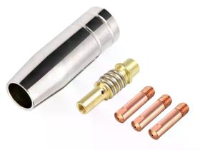 Kit Mig 15ak - 2 Bicos De Contato 0,8mm + 1 Bico De Contato 0,6mm + 1 Bocal 12mm + 1 Porta Bico (Difusor)