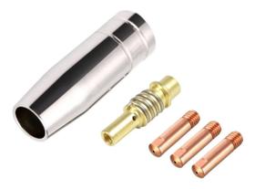 Kit Mig 15ak - 2 Bicos De Contato 0,8mm + 1 Bico De Contato 0,6mm + 1 Bocal 12mm + 1 Porta Bico