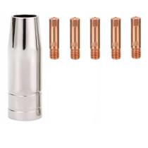 Kit Mig 15ak - 5 Bicos De Contato 0,8mm + 1 Bocal 12mm Kit Mig 15ak - 5 Bicos De Contato 0,8mm + 1 Bocal 12mm