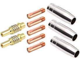 Kit Mig 15ak - 5 Bicos De Contato 0,8mm + 3 Bocais 12mm + 2 Porta Bico (Difusor) Kit Mig 15ak - 5 Bicos De Contato 0,8mm + 3 Bocais 12mm + 2 Porta Bico (Difusor)