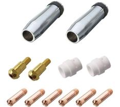 Kit Mig 24kd - 2 Bocal 12mm / 6 Bicos M6x25 1,00mm / 2 Difusor Cerâmico / 2 Porta Bico De Contato M6