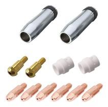 Kit Mig 24kd - 2 Bocal 12mm + 6 Bicos M6x28 1,2mm 2 Difusor Cerâmico + 2 Porta Bico de Contato M6 Kit Mig 24kd - 2 Bocal 12mm + 6 Bicos M6x28 1,2mm 2 Difusor Cerâmico + 2 Porta Bico de Contato M6