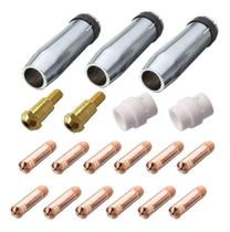 Kit Mig 24kd - 3 Bocal 12mm + 12 Bicos M6x25 0,9mm + 2 Difusor Cerâmico + 2 Porta Bico de Contato M6 Kit Mig 24kd - 3 Bocal 12mm + 12 Bicos M6x25 0,9mm + 2 Difusor Cerâmico + 2 Porta Bico de Contato M6