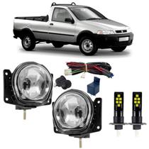 Kit milha fiat strada adventure 2001 a 2008 super branca led