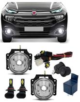 Kit milha fiat toro 2016 a 2019 super branca led 6000k Kit milha fiat toro 2016 a 2019 super branca led 6000k