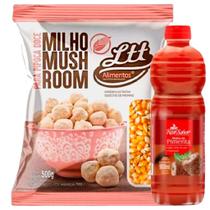 Kit Milho Mushroom 500g Pipoca + Molho Real Sabor 900ml Pimenta Alho Shoyu Ltt Alimentos - Super Lin