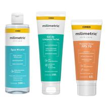 Kit Milimetric Água Micelar, Gel de Limpeza e Protetor Solar