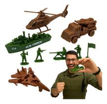 Kit Militar Avião Navio Brinquedo Tropas Militares De Guerra Kit Militar Avião Navio Brinquedo Tropas Militares De Guerra