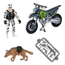 Kit Militar Base Operações Combate Brinquedo Infantil Moto