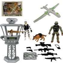 Kit militar base Operações Drone combate Brinquedo infantil