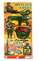 Kit Militar com Máscara Boneco e muitos Acessórios - Pica Pau