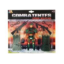 Kit Militar Combatentes Soldado Plástico Guerra Exercito