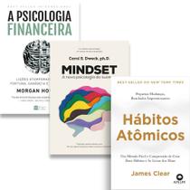 Kit: Mindset + A Psicologia Financeira + Hábitos Atômicos - Kit de Livros