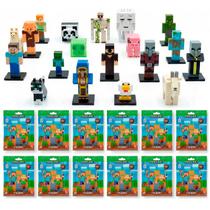 Kit Minecraft 12 Bonecos Colecionáveis Video Game Figura Surpresa Com 24 Personagens