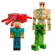 Kit Minecraft Dragão 3 Bonecos + 1 Aranha Vermelha