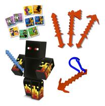Kit Minecraft Mel 15cm Algazarra Espada Picareta Machado