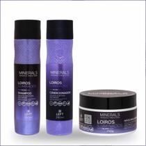 Kit Minerals Terapia - Shampoo Condicionador e Máscara Loiros Iluminados Violeta Ametista - Left Kit Minerals Terapia - Shampoo Condicionador e Máscara Loiros Iluminados Violeta Ametista - Left