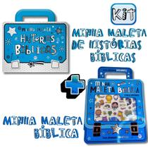 KIT Minha Maleta de Histórias Bíblicas e Minha Maleta Bíblica Com atividades e adesivos bíblicos