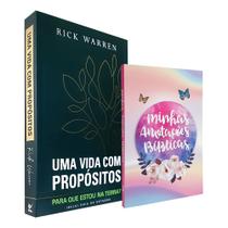 Kit Minhas Anotações Bíblicas Borboleta + Uma Vida com Propósitos Rick Warren - Editora Vida