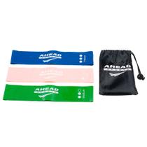 KIT Mini Band 3 Faixas Elásticas Ahead Sports Coloridas