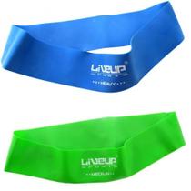 Kit Mini Band com Intensidades Forte Cor Azul + Media Cor Verde Liveup Liveup Sports