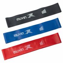 Kit Mini Band Muvin - Faixas Elásticas Circulares 3 Tensões - Diferentes Intensidades de Resistência