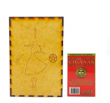Kit Mini Baralho Cigano Lenormand e Porta Tarô Caixa Madeira