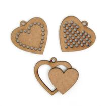 Kit Mini Bastidor e Pingentes - Coração Pequeno