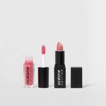 Kit Mini Batom Nude + Mini Brilho Labial Rosa Océane Edition (2 Produtos)