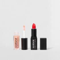 Kit Mini Batom Vermelho Semi-Matte + Mini Brilho Labial Transparente Océane Edition (2 Produtos) Kit Mini Batom Vermelho Semi-Matte + Mini Brilho Labial Transparente Océane Edition (2 Produtos)
