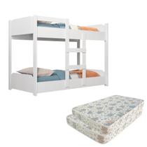 Kit Mini Beliche Infantil Com Grade de Proteção 2 Colchões Impermeáveis