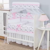 Kit Mini Berço 08 peças Estrela Rosa Kit Mini Berço 08 peças Estrela Rosa