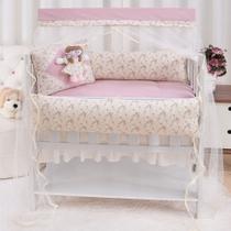 Kit Mini Berço 10 Peças 100% Algodão Para Bebe Menino Menina