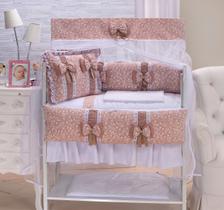 Kit Mini Berço 100% Algodão Menina Menino Com Saia Doce Encantado Kit Mini Berço 100% Algodão Menina Menino Com Saia Doce Encantado