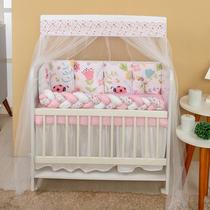 Kit Mini Berço 12 peças Saia de Berço Menina Flores