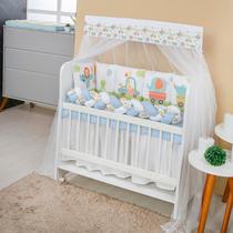 Kit Mini Berço 12 peças Saia de Berço Menino Carrinhos