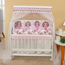 Kit Mini Berço 13 peças para Bebê Menina Amiguinhas
