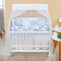 Kit Mini Berço 13 peças para Bebê Menino Nuvem Azul Kit Mini Berço 13 peças para Bebê Menino Nuvem Azul