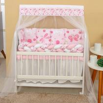 Kit Mini Berço com 12 peças Saia de Berço Bebê Menina Borboleta