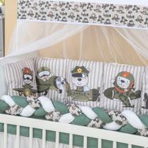 Kit Mini Berço com 12 peças Saia de Berço Bebê Menino Aviador