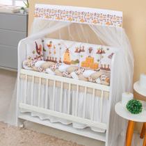 Kit Mini Berço com 12 peças Saia de Berço Bebê Menino