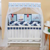 Kit Mini Berço com 12 peças Saia de Berço Bebê Menino