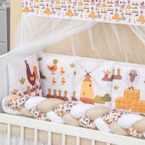 Kit Mini Berço com 12 peças Saia de Berço Bebê Menino Fazendinha Kit Mini Berço com 12 peças Saia de Berço Bebê Menino Fazendinha