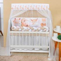 Kit Mini Berço com 12 peças Saia de Berço Bebê Raposinha