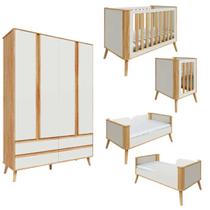 Kit Mini Berço Com Guarda Roupa Quarto De Bebê MDF Peroba Kit Mini Berço Com Guarda Roupa Quarto De Bebê MDF Peroba